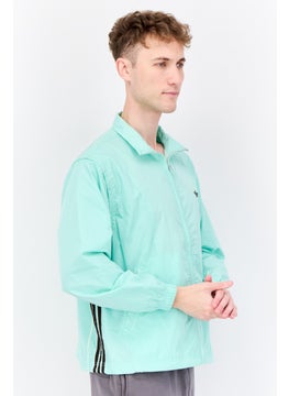 adidas Originals Men Sportswear Fit Long Sleeve Outdoor Jacket, Mint Green  - Image 2