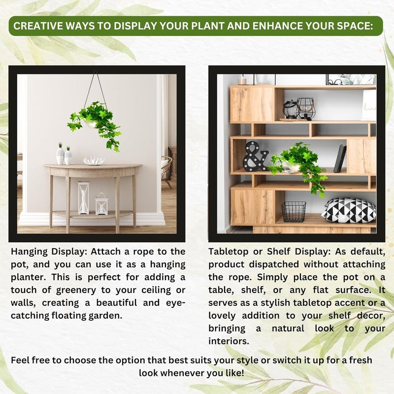 fancymart Elegant Artificial Plant Falling Leaves with Pot for Home & Office Decor – Versatile Potted Plant for Tabletop, Shelves, or Hanging Display - Image 4