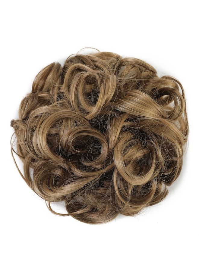 Elaine Big Messy Bun Extension Curly Hair Buns Hair Pieces for Women Synthetic Wavy Large Scrunchies Thick Updo Ponytail (Medium Ash Brown & Light Ash Blonde Highlights -#83A) - Image 3