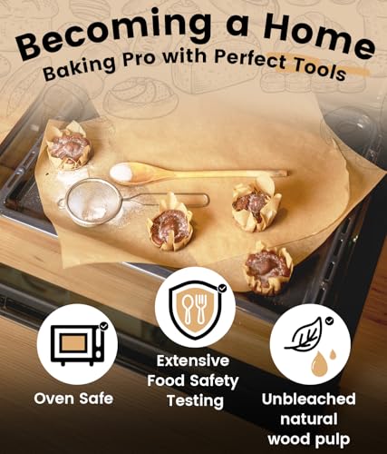AMFOCUS 200 PCS Unbleached Parchment Paper Sheets for Baking 12x16 Inches, Non-Stick and Non-Toxic Pre-cut Parchment Sheets for Oven, Cooking, Grilling, Air Fryer and Steaming - Fit for Half Sheet Pans - Image 4