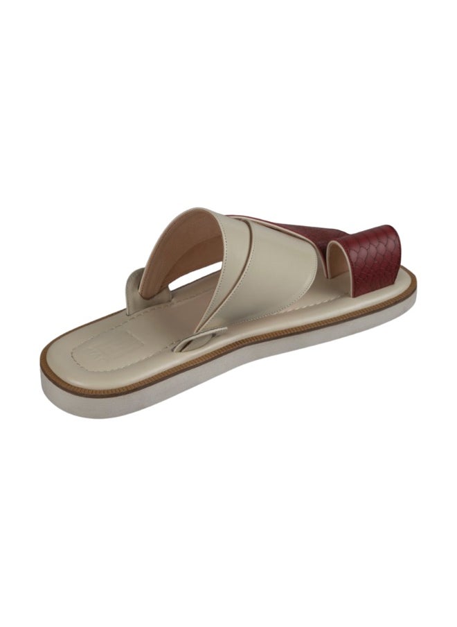 NAD Arabic sandals with burgundy ostrich leg pattern  - Image 2