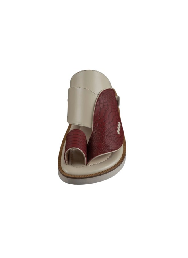 NAD Arabic sandals with burgundy ostrich leg pattern  - Image 3