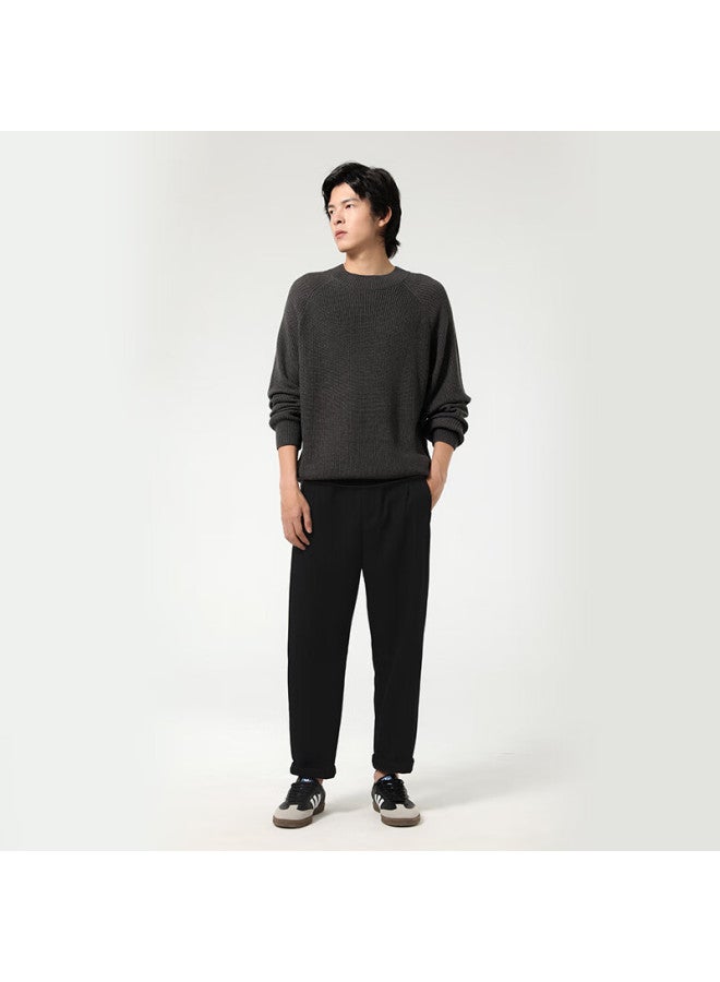 Markless Yuanbao Needle Sweater Men Autumn Winter Warm Knitted Round Neck Base Shirt Loose Top 3740 Dark Gray XL - Image 2