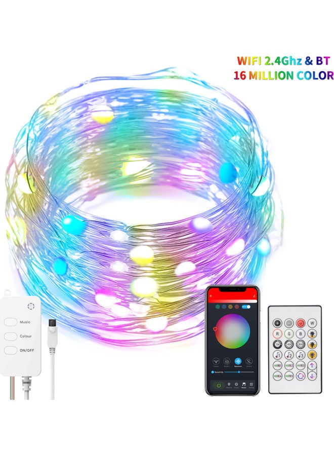 إسكدنيا شريط إضاءة LED بسلك نحاسي ومنفذ USB ذكي مع ملحقات متعدد الألوان 5متر - Image 4
