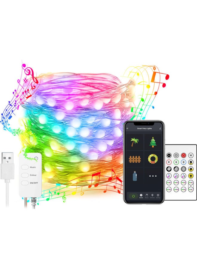 إسكدنيا شريط إضاءة LED بسلك نحاسي ومنفذ USB ذكي مع ملحقات متعدد الألوان 5متر - Image 1