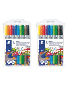 Steadtler Noris Club Double Ended Fibre Tips Pen Set, Pack Of 20 Multicolor  - Image 1