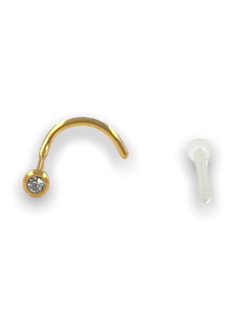 X8 BODY HARDWARE 24k Gold plated 20G Nose Ball Crystal Retainer Made in USA - Image 1