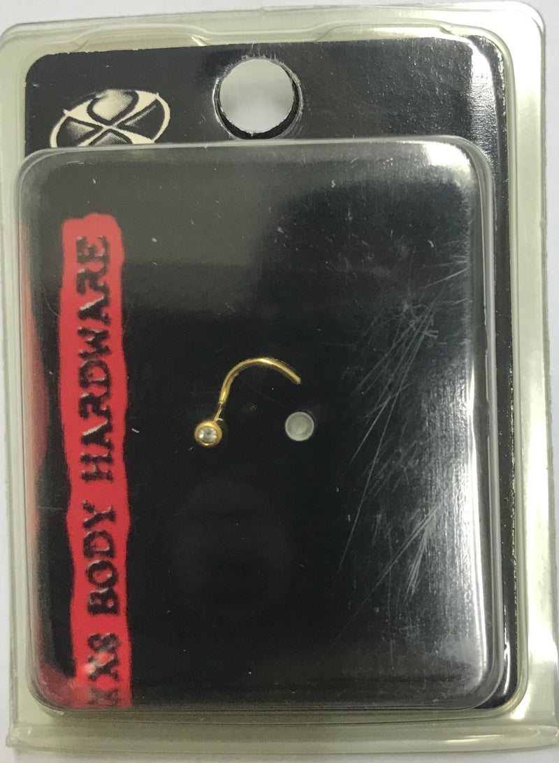 X8 BODY HARDWARE 24k Gold plated 20G Nose Ball Crystal Retainer Made in USA - Image 2