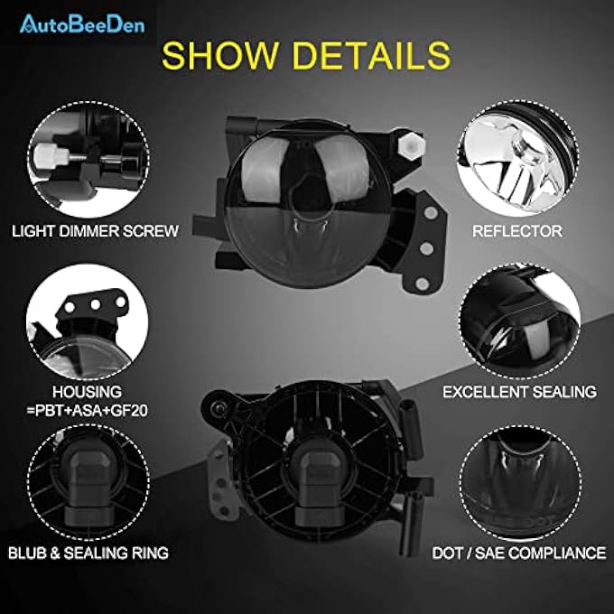 AutoBeeDen مصابيح الضباب لسيارات بي إم دبليو E60 E61 525I 525Xi 530I 530Xi 545I 550I E46 325Ci 330Ci E90 E91 325I 325Xi 328I 328Xi 330I 330Xi 335D 335I 335Xi E63 E64 645Ci 650I E83 X3 M3 3 5 6 Serie - Image 5