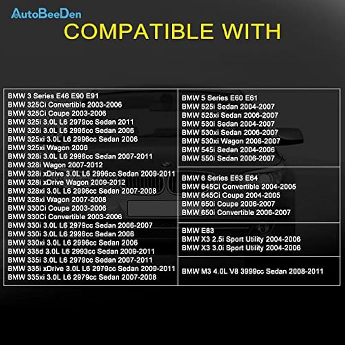AutoBeeDen مصابيح الضباب لسيارات بي إم دبليو E60 E61 525I 525Xi 530I 530Xi 545I 550I E46 325Ci 330Ci E90 E91 325I 325Xi 328I 328Xi 330I 330Xi 335D 335I 335Xi E63 E64 645Ci 650I E83 X3 M3 3 5 6 Serie - Image 3