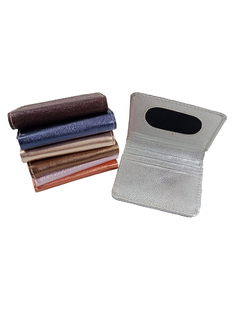 Selecta Now Premium 100% Genuine Sheep Leather Wallet for Women Soft Metallic Silver Leather ID Card & Credit Card Slots Fashionable Ladies Wallet - Image 4