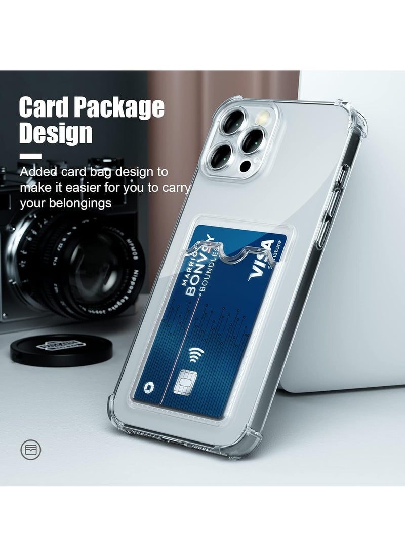 ten.tech TenTech Transparent cover with shockproof corners with card holder - card holder - heat-resistant polyurethane card holder for iPhone 15 Pro - transparent  - Image 3