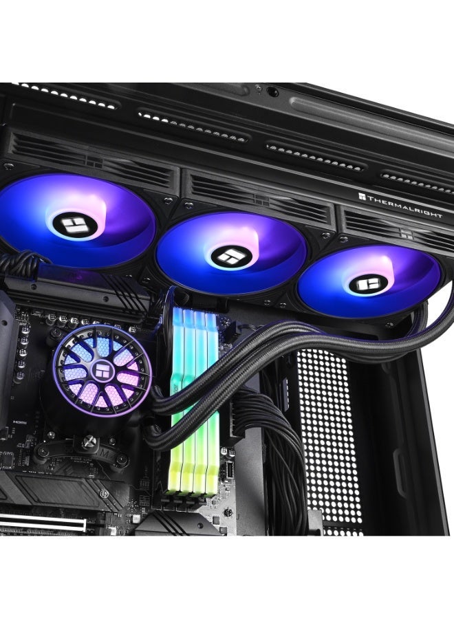 Thermalright Aqua Elite 360 V6 ARGB Black AIO CPU Liquid Cooler, 360mm Radiator, PWM ARGB Fans 2000RPM, Intel LGA1700/1851/1200/115x & AMD AM4/AM5 Compatible - Image 1