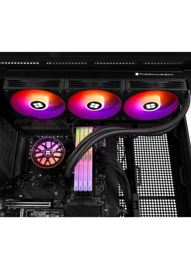 Thermalright Aqua Elite 360 V6 ARGB Black AIO CPU Liquid Cooler, 360mm Radiator, PWM ARGB Fans 2000RPM, Intel LGA1700/1851/1200/115x & AMD AM4/AM5 Compatible - Image 3