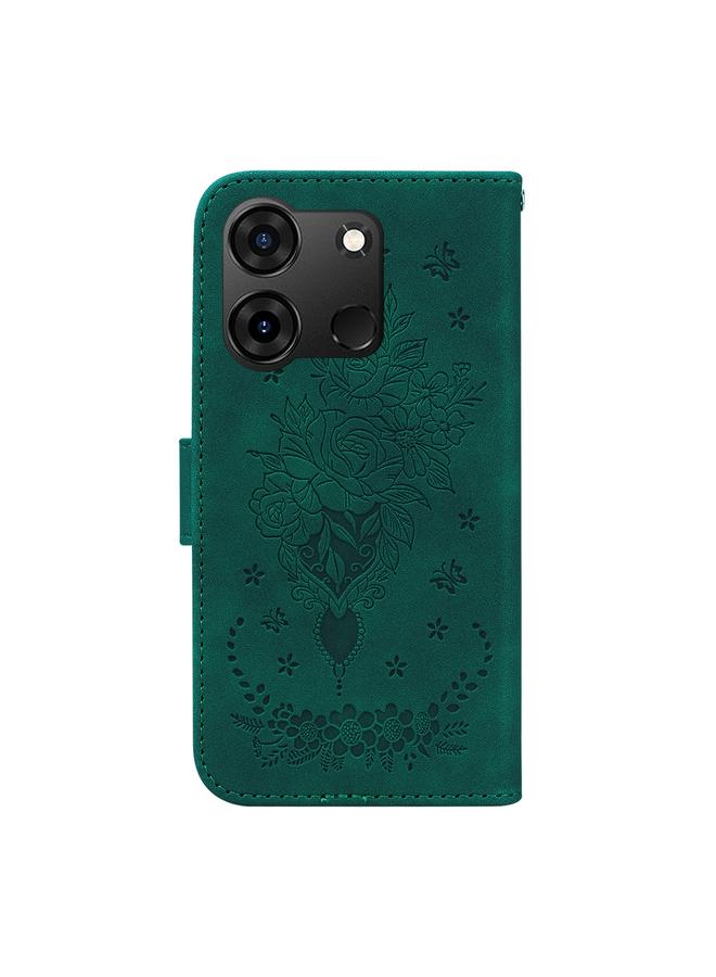 Zaboon Case For Infinix Smart 7 India/7 Plus Butterfly Rose Embossed Leather Phone Case - Image 3