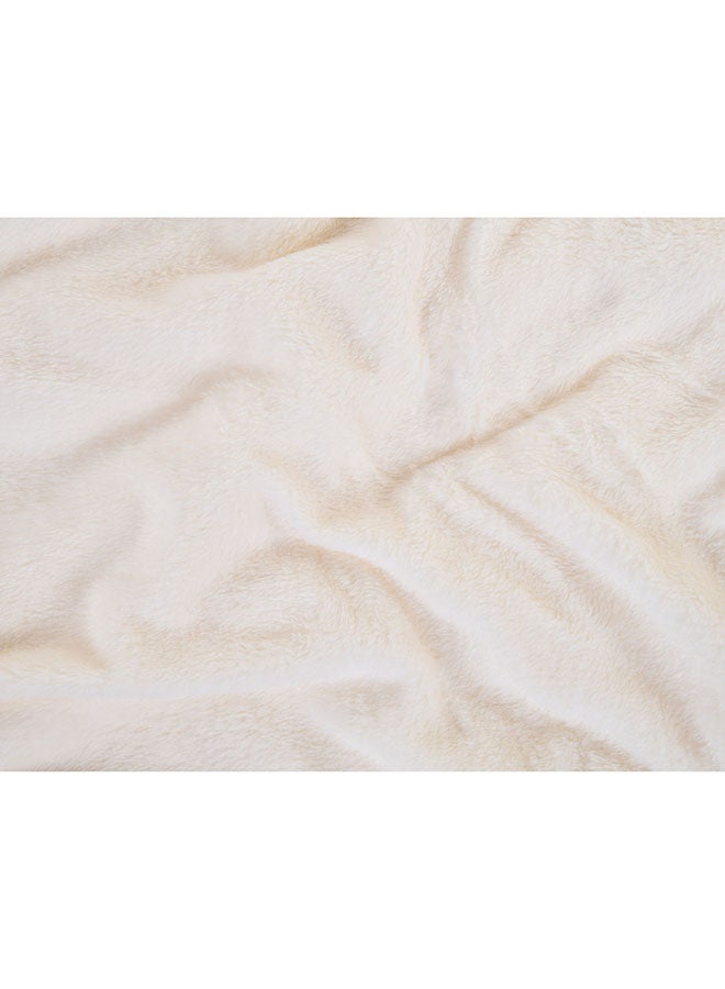 منترا بطانية مايكروفيبر 130x152 كريمي - Image 2