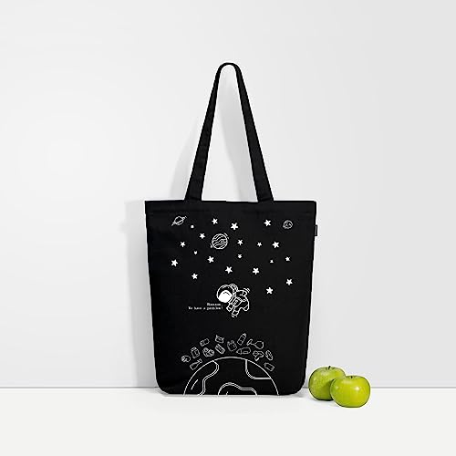 EcoRight Eco Right Canvas Tote Bags for Women with Zip, College Bag for Girls, 100% Organic Cotton Tote Bag for Shopping, Travel & beach bags for women (Houston-Black-N) - Image 3