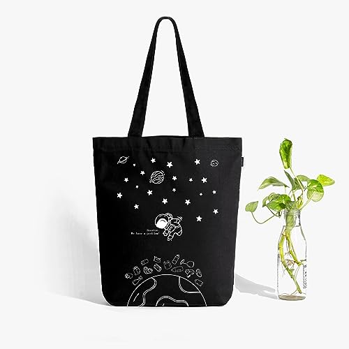 EcoRight Eco Right Canvas Tote Bags for Women with Zip, College Bag for Girls, 100% Organic Cotton Tote Bag for Shopping, Travel & beach bags for women (Houston-Black-N) - Image 5