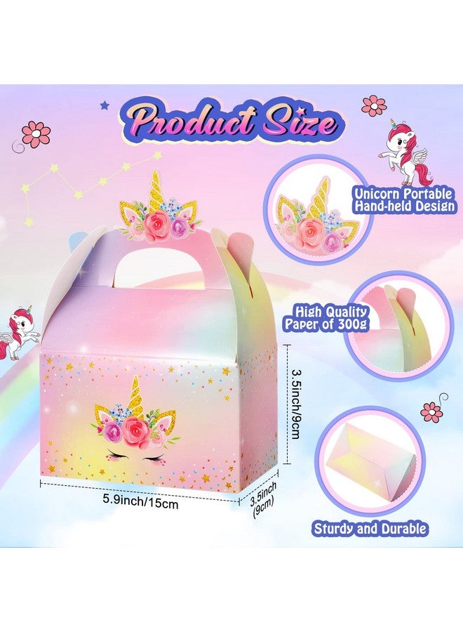Leinuosen Unicorn Gift Boxes Party Supplies Unicorn Party Favor Boxes Rainbow Unicorn Theme Treat Boxes Candy Goodies Gift Boxes for Girls Boys Kids Birthday Party Decorations Supplies (Unicorn, 24 Pieces) - Image 4