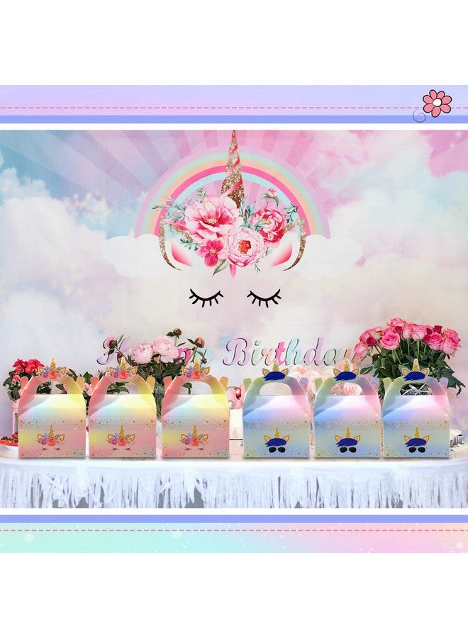 Leinuosen Unicorn Gift Boxes Party Supplies Unicorn Party Favor Boxes Rainbow Unicorn Theme Treat Boxes Candy Goodies Gift Boxes for Girls Boys Kids Birthday Party Decorations Supplies (Unicorn, 24 Pieces) - Image 3