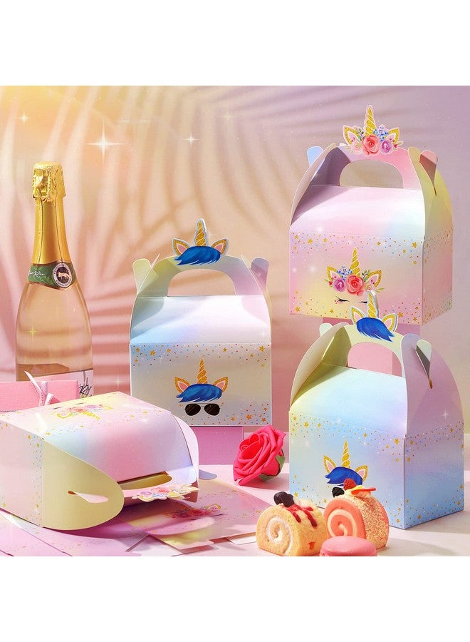 Leinuosen Unicorn Gift Boxes Party Supplies Unicorn Party Favor Boxes Rainbow Unicorn Theme Treat Boxes Candy Goodies Gift Boxes for Girls Boys Kids Birthday Party Decorations Supplies (Unicorn, 24 Pieces) - Image 2