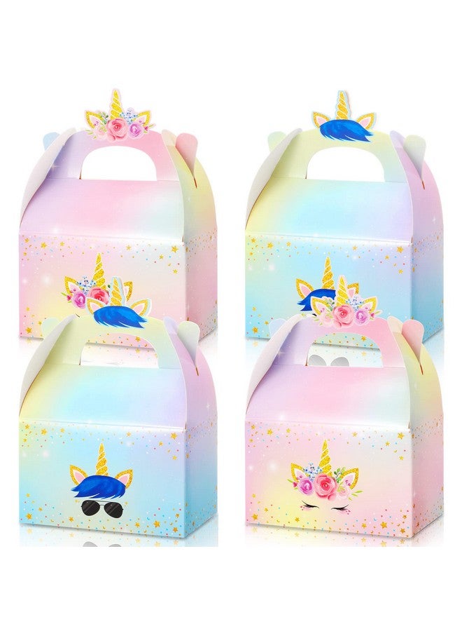 Leinuosen Unicorn Gift Boxes Party Supplies Unicorn Party Favor Boxes Rainbow Unicorn Theme Treat Boxes Candy Goodies Gift Boxes for Girls Boys Kids Birthday Party Decorations Supplies (Unicorn, 24 Pieces) - Image 1