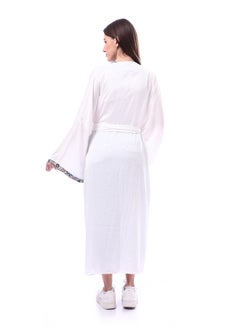 Andora Long Sleeves Koftan With Side Pocket _ White  - Image 3
