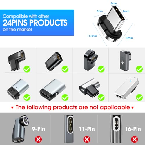 DuHeSin 24pins Magnetic USB C Connector Tips Head (3 Pack) Compatible for Most Type C Magnet Adapter Phone Pad Tablet Devices - Image 4