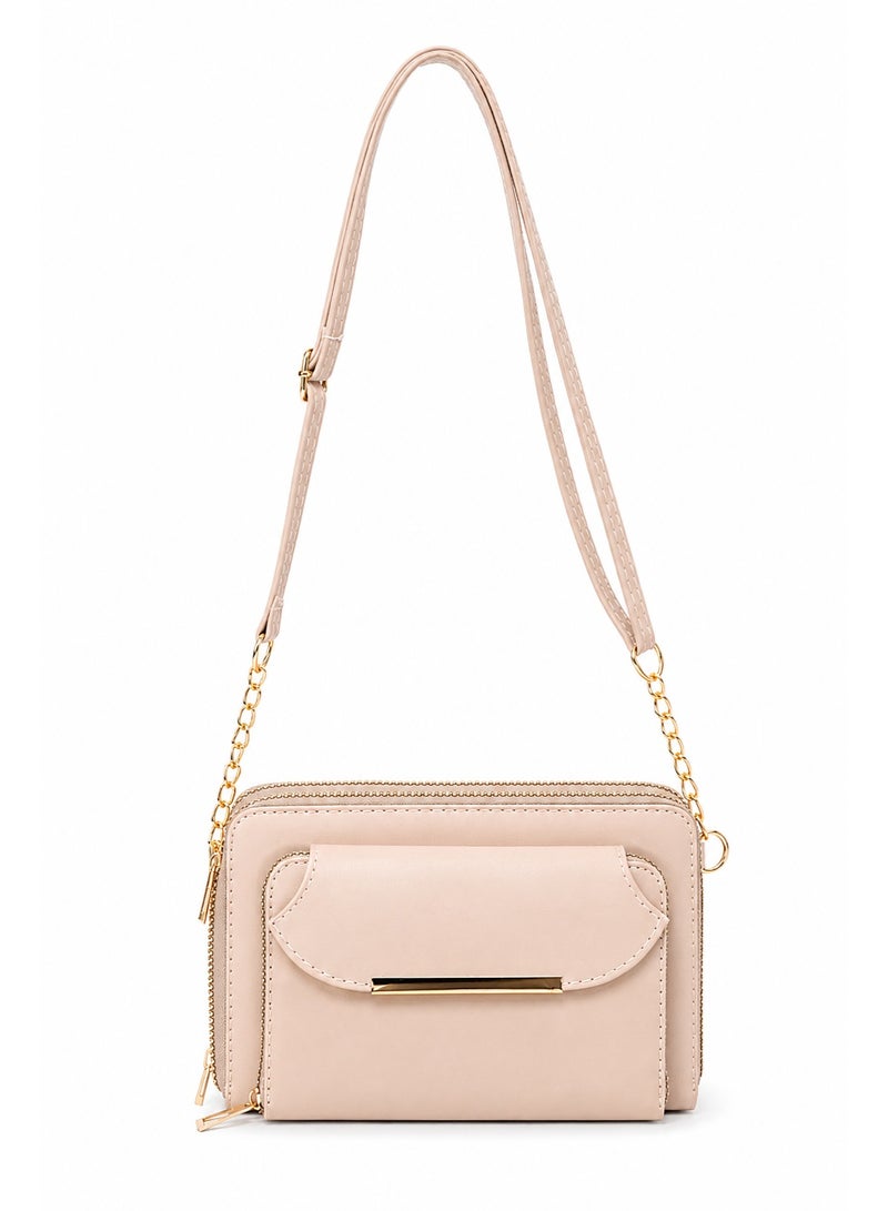 Kanaz Cross Book2 Women’s Crossbody Bag – Stylish Leather Shoulder Bag with Multiple Zippers for Daily Use - Image 1