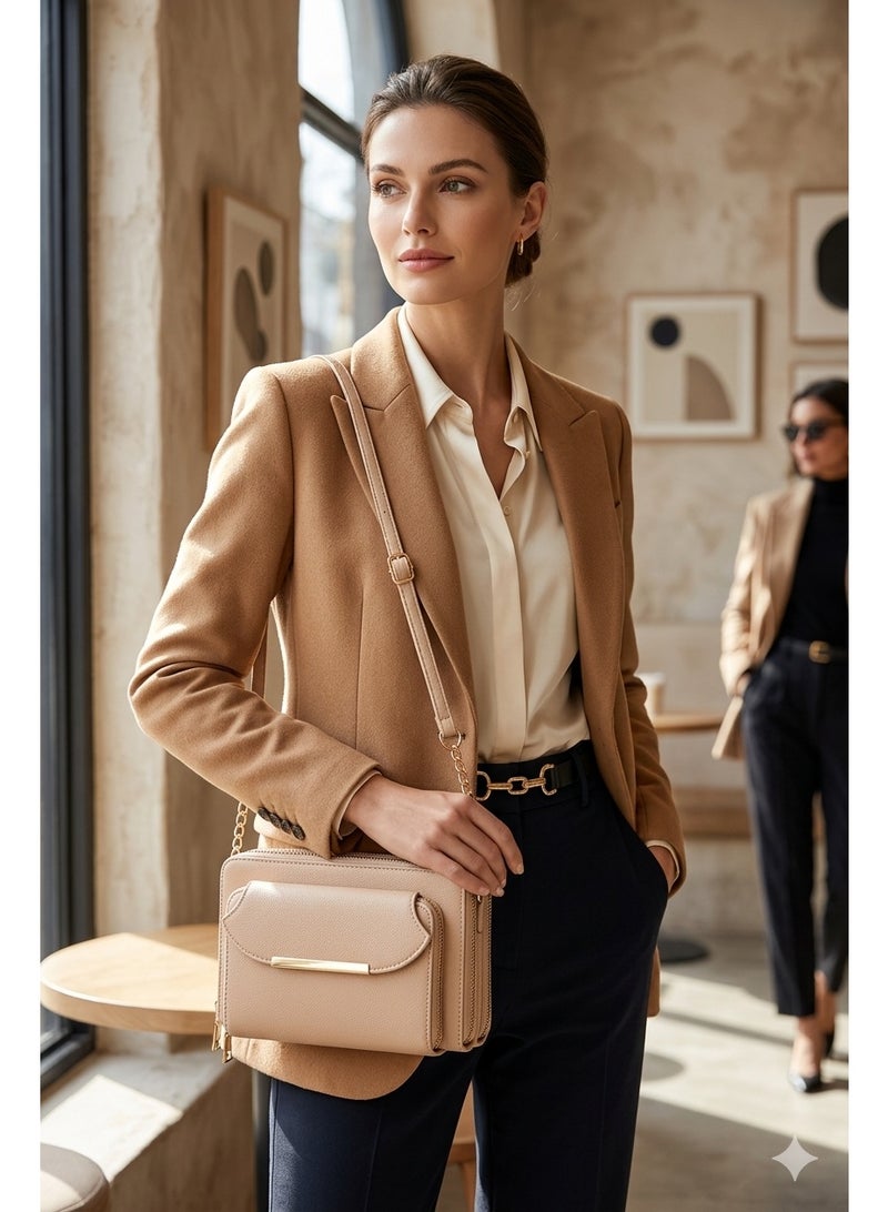Kanaz Cross Book2 Women’s Crossbody Bag – Stylish Leather Shoulder Bag with Multiple Zippers for Daily Use - Image 4