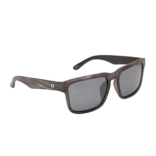 Optic Nerve - Premium & Affordable Polarized Wayfarer Sunglasses for Men/Women, Mashup Edition with Matte Driftwood Grey Frame/Smoke/Silver Flash Lens - Image 1