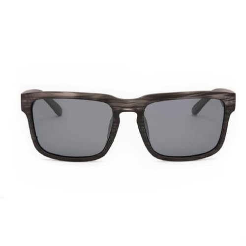 Optic Nerve - Premium & Affordable Polarized Wayfarer Sunglasses for Men/Women, Mashup Edition with Matte Driftwood Grey Frame/Smoke/Silver Flash Lens - Image 2