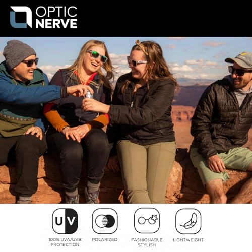 Optic Nerve - Premium & Affordable Polarized Wayfarer Sunglasses for Men/Women, Mashup Edition with Matte Driftwood Grey Frame/Smoke/Silver Flash Lens - Image 4