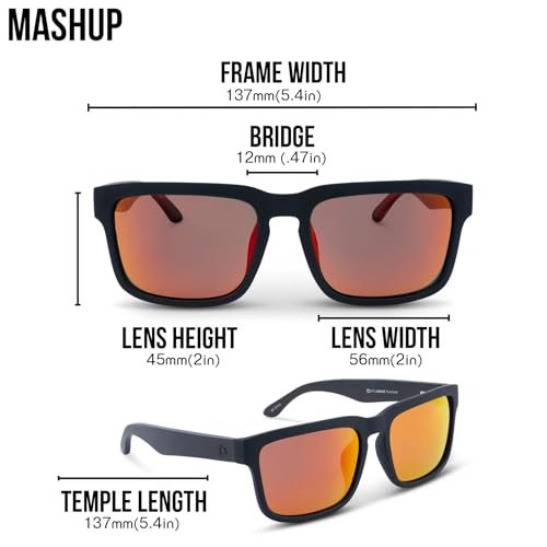 Optic Nerve - Premium & Affordable Polarized Wayfarer Sunglasses for Men/Women, Mashup Edition with Matte Driftwood Grey Frame/Smoke/Silver Flash Lens - Image 5