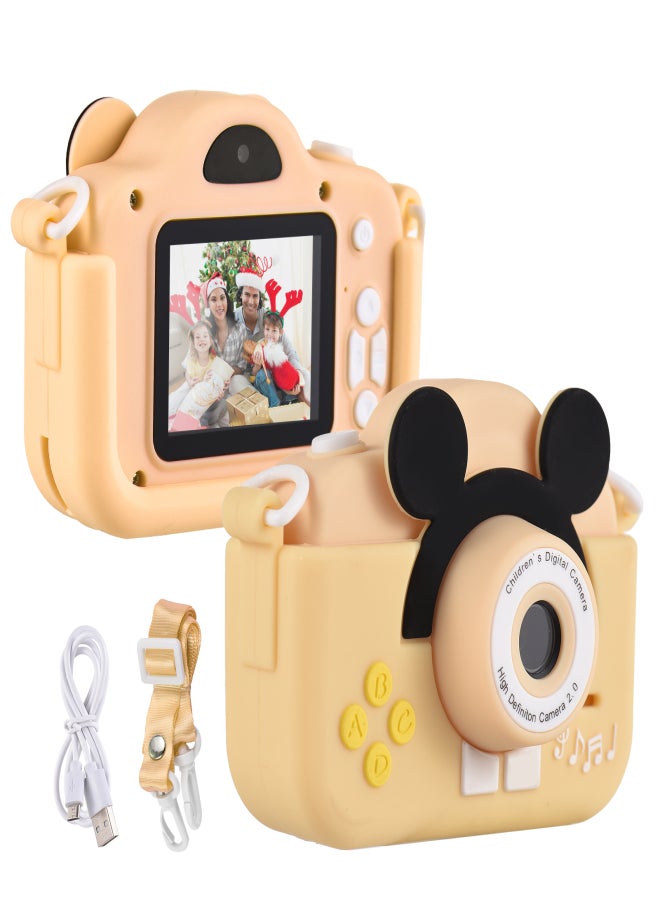 Mini Cartoon Kids Digital Camera 1080P Digital Video Camera for Kids Dual Lens 2.0 Inch IPS Screen 4X Zoom Built-in Battery Cute Photo Frames Interesting Games with Neck Strap Birthday Christmas Gift - Image 1