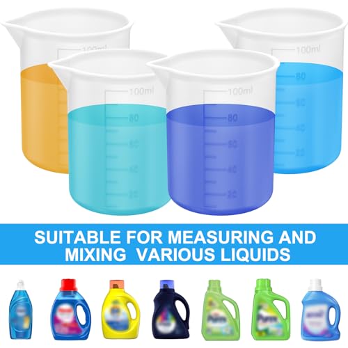 Enlisiwte 4pcs Laundry Detergent Cup,Laundry Detergent Measuring Cup,Laundry Measuring Cup,Washable Detergent Cup for Liquid Detergent,Silicone Laundry Measuring Cup,No More Mess or Leaks,for Laundry Room - Image 5