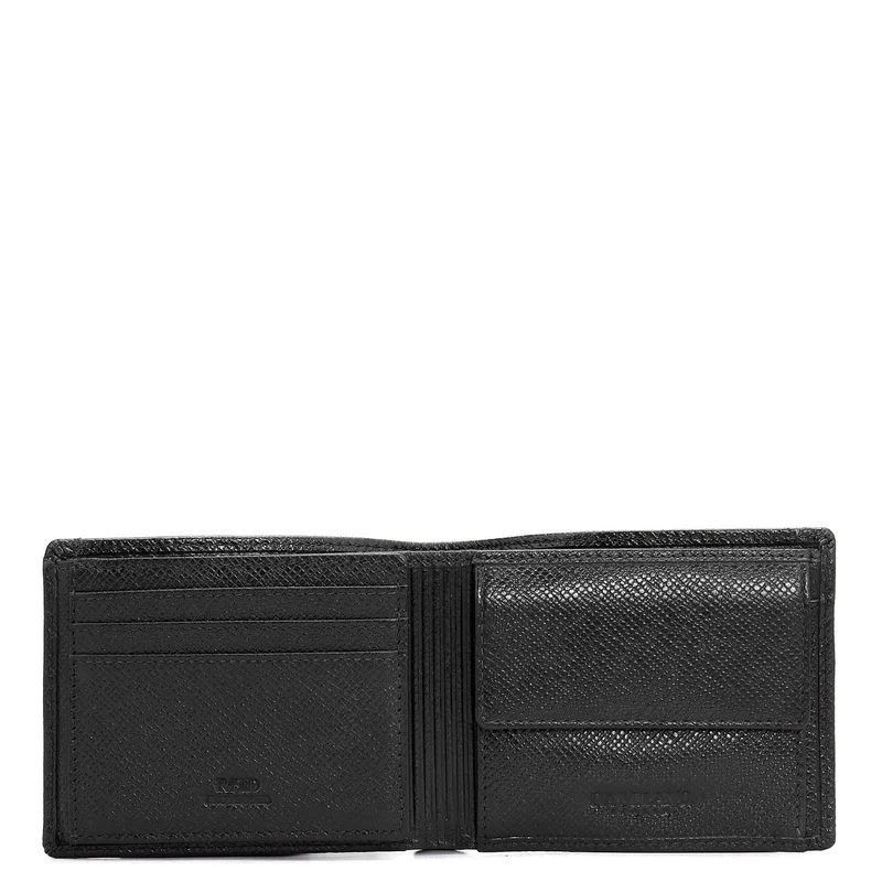 دا ميلانو Black Bifold Leather Mens Wallet
