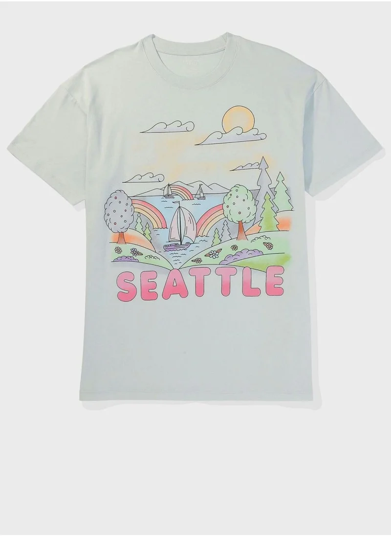 امريكان ايجل Graphic Crew Neck T-Shirt