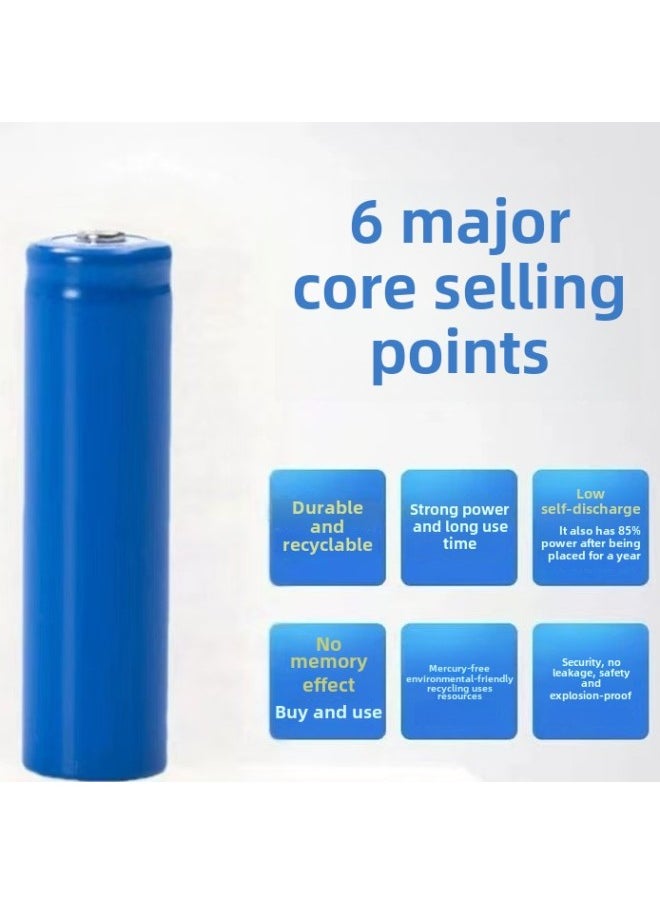 Generic - 18650 Rechargeable Battery 4800-6800 MA Large Capacity 26650 Flashlight Pointed Lithium Battery Charger-Color:18650 Lithium Battery Actual 800 Mah - Image 1