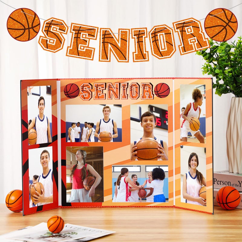 Dunzoom Basketball Senior Night Gifts Basketball Picture Frame for 4x6 Photographs 8 Photo 2026 Senior Night Picture Frame Graduation Gifts for Sport Theme Party Favors Supplies - Image 3