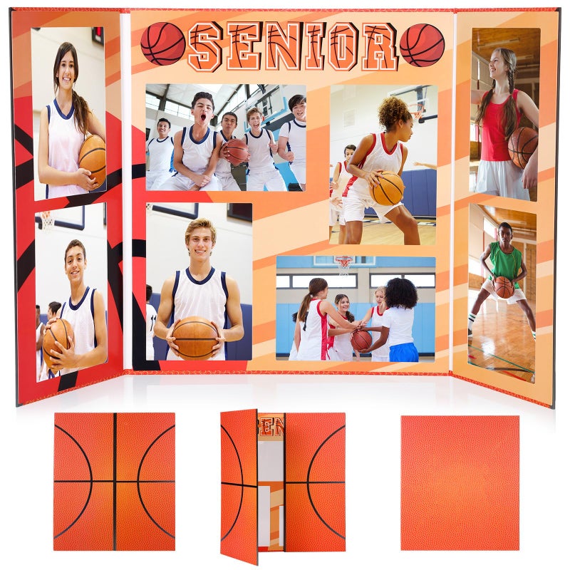 Dunzoom Basketball Senior Night Gifts Basketball Picture Frame for 4x6 Photographs 8 Photo 2026 Senior Night Picture Frame Graduation Gifts for Sport Theme Party Favors Supplies - Image 1