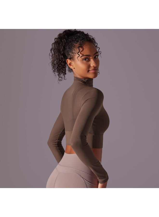 Mesh Slim Fit Long Sleeved Fitness Yoga Crop Tops Padded Workout Sweatshirts Women's Tracksuit Gym Wear Woman Outfit Gym Clothes - Image 2