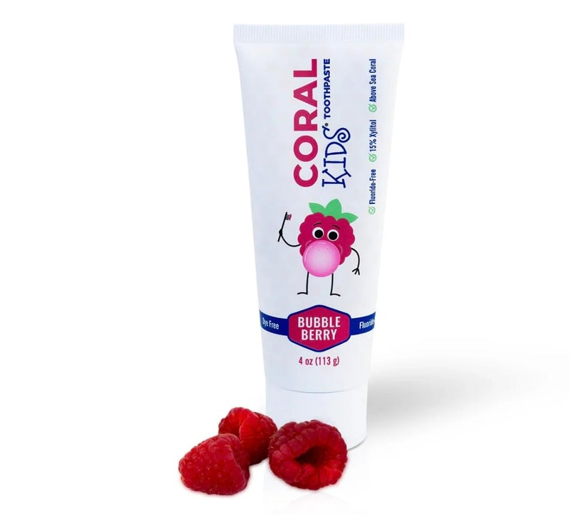 Coral White Kids Bubble Berry Fluoride Free Toothpaste - 4 Ounces (1 Pack) - Image 1