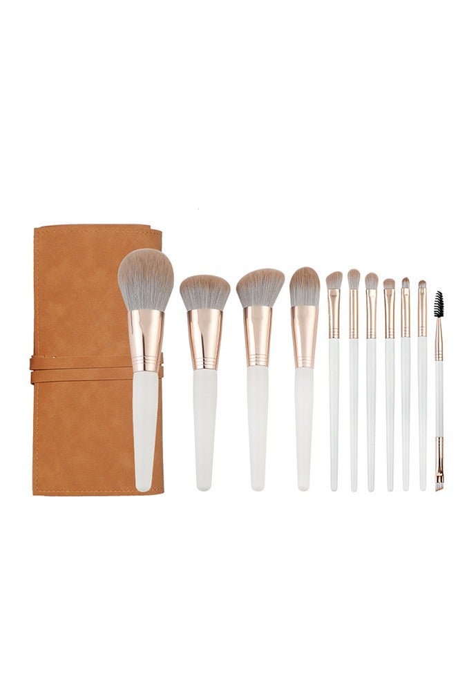 TIMEYUE 11-Piece Fiber-Hair Makeup Brush Set - Eyeshadow Brush, Lip Brush, Foundation Brush, Loose Powder Brush - Beauty Tools - Image 1