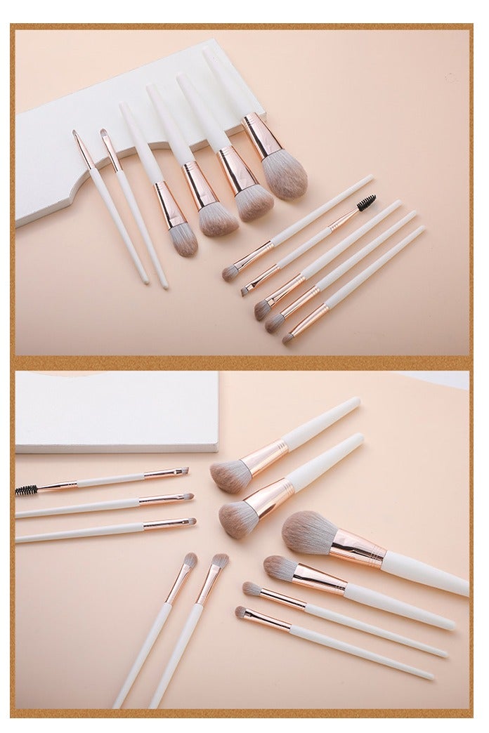 TIMEYUE 11-Piece Fiber-Hair Makeup Brush Set - Eyeshadow Brush, Lip Brush, Foundation Brush, Loose Powder Brush - Beauty Tools - Image 2