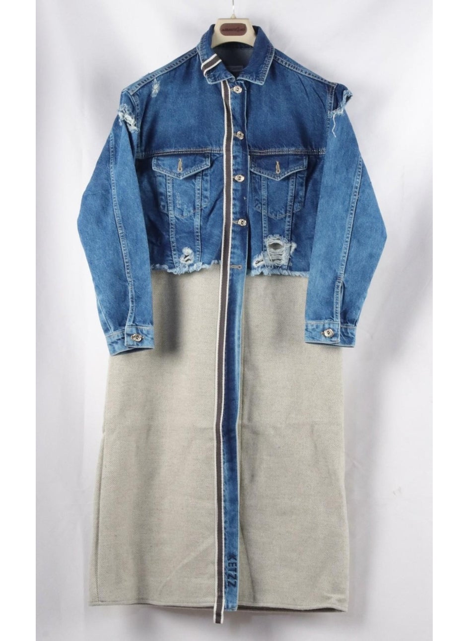 Alexander Gardi - Special Collection, Long Denim Jacket with Ripped Details (3024) - Image 1