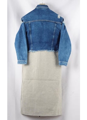Alexander Gardi Special Collection, Long Denim Jacket with Ripped Details (3024)  - Image 3