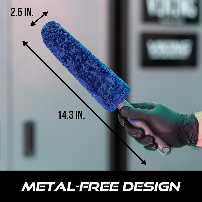 VIKING Wheel Brush or Rim Brush for Car, Metal Free, Blue, 2.5 Inch x 14.3 Inch Global standard processed material - Image 3
