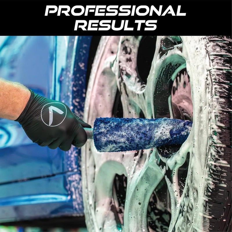 VIKING Wheel Brush or Rim Brush for Car, Metal Free, Blue, 2.5 Inch x 14.3 Inch Global standard processed material - Image 2