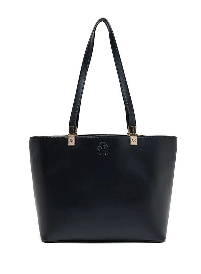 Solid PU Zip Closure Tote Bag